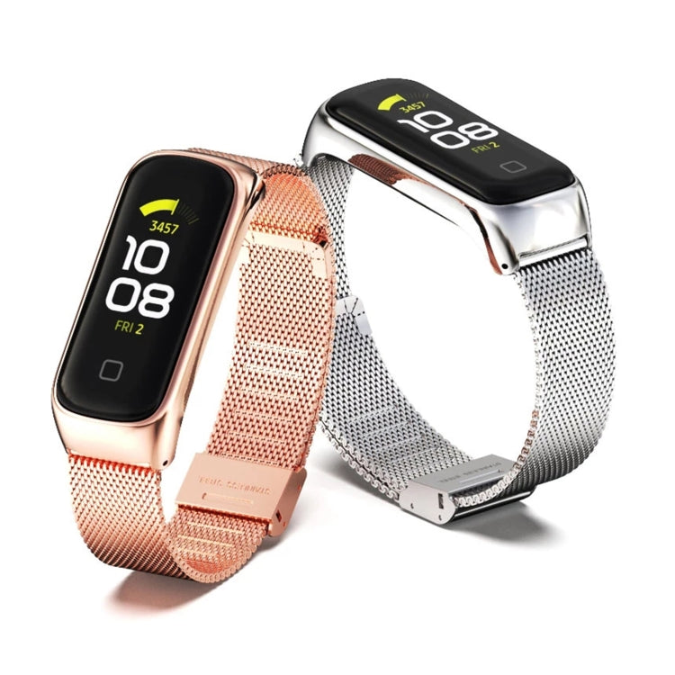 For Samsung Galaxy Fit 2 MIJOBS Milan Buckle Stainless Steel Watch Band(Silver)