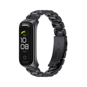 For Samsung Galaxy Fit 2 MIJOBS Three-bead Metal Stainless Steel Watch Band(Black)