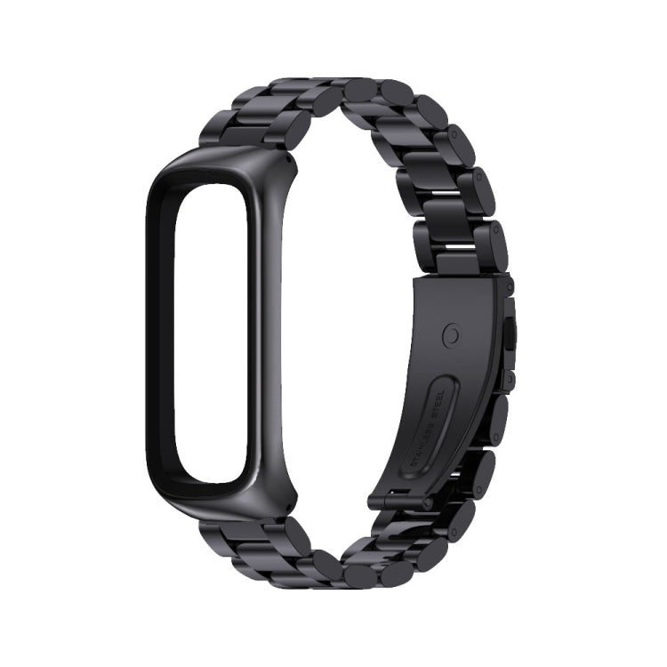 For Samsung Galaxy Fit 2 MIJOBS Three-bead Metal Stainless Steel Watch Band(Black)