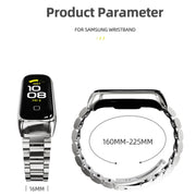For Samsung Galaxy Fit 2 MIJOBS Three-bead Metal Stainless Steel Watch Band(Black)