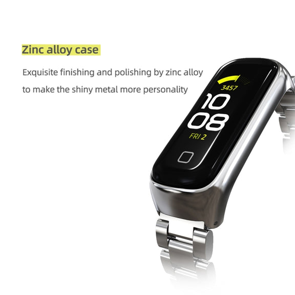 For Samsung Galaxy Fit 2 MIJOBS Three-bead Metal Stainless Steel Watch Band(Black)