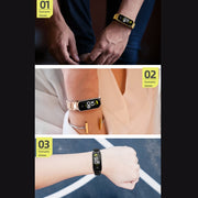 For Samsung Galaxy Fit 2 MIJOBS Three-bead Metal Stainless Steel Watch Band(Black)