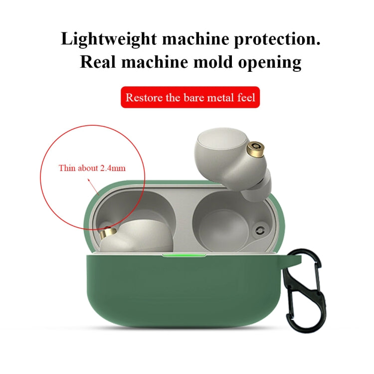 For Sony WF-1000XM4 Wireless Earphone Silicone Protective Case(Matcha Green)
