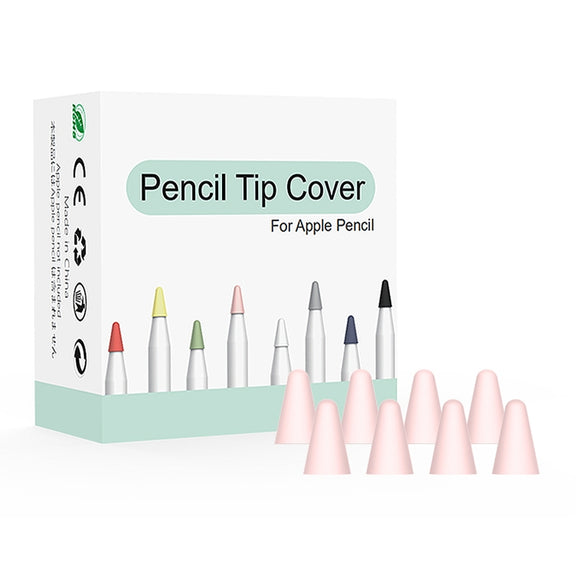 8 PCS / Set Universal Wearable Stylus Nib Cover For Apple Pencil 1 / 2(Pink)