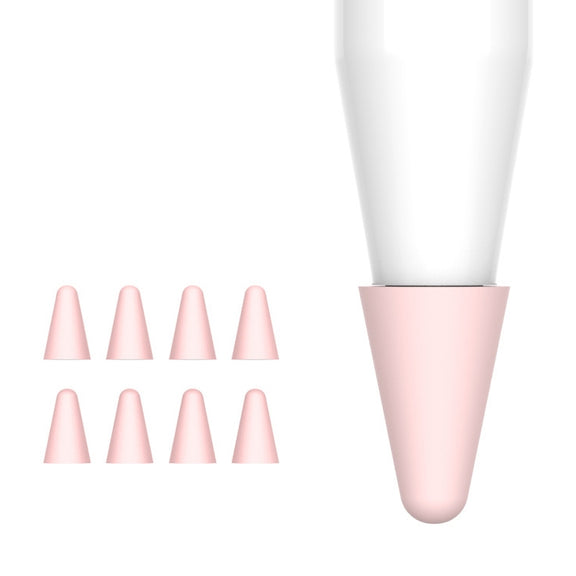 8 PCS / Set Universal Wearable Stylus Nib Cover For Apple Pencil 1 / 2(Pink)