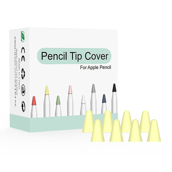 8 PCS / Set Universal Wearable Stylus Nib Cover For Apple Pencil 1 / 2(Yellow)