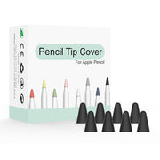 8 PCS / Set Universal Wearable Stylus Nib Cover For Apple Pencil 1 / 2(Black)