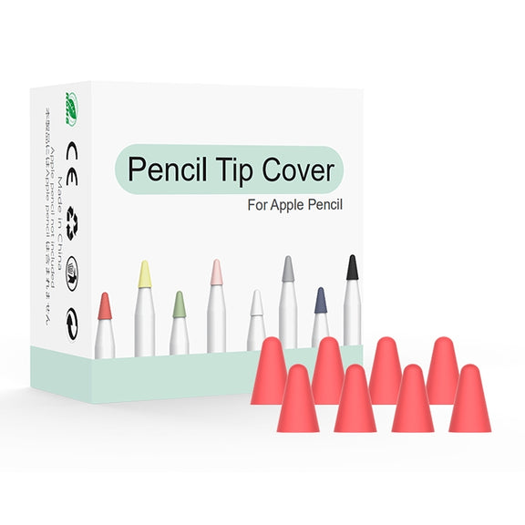 8 PCS / Set Universal Wearable Stylus Nib Cover For Apple Pencil 1 / 2(Red)