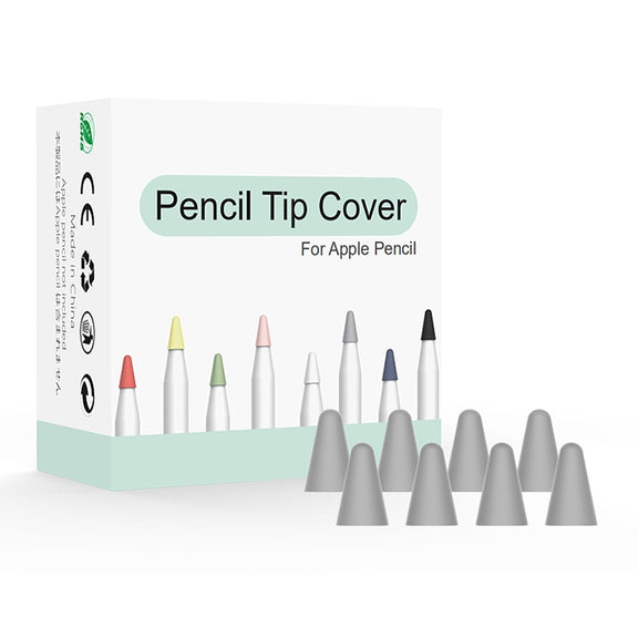 8 PCS / Set Universal Wearable Stylus Nib Cover For Apple Pencil 1 / 2(Grey)