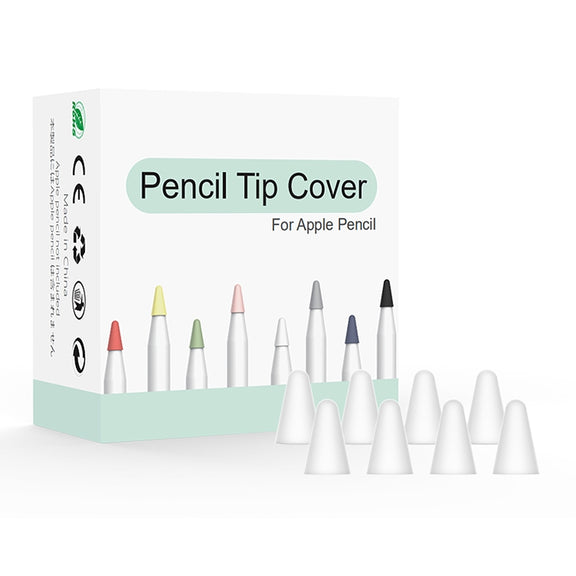8 PCS / Set Universal Wearable Stylus Nib Cover For Apple Pencil 1 / 2(White)