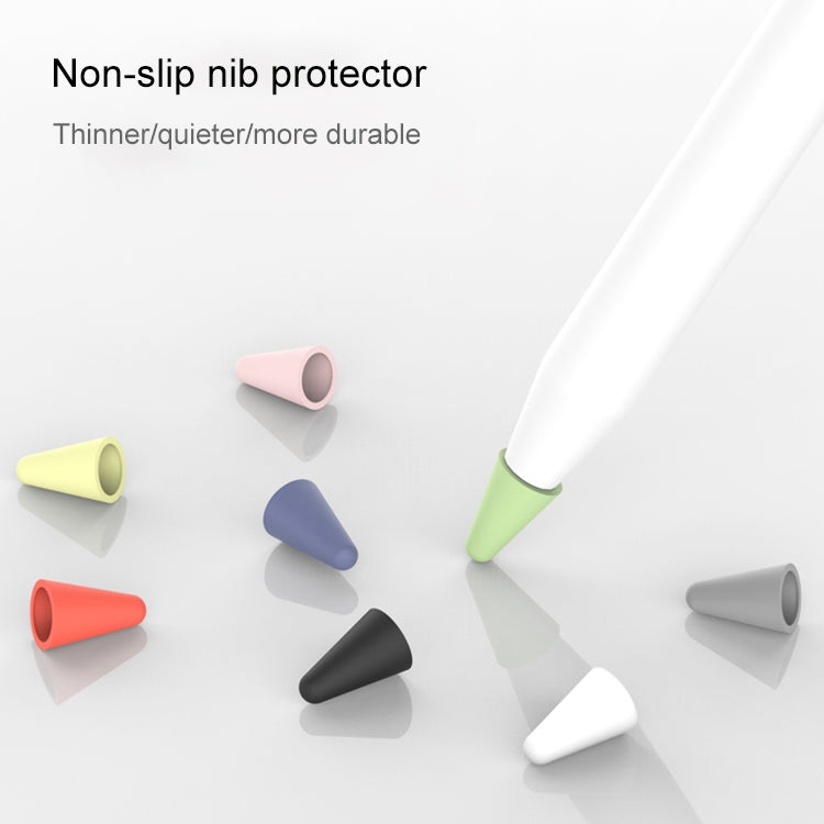 8 PCS / Set Universal Wearable Stylus Nib Cover For Apple Pencil 1 / 2(White)