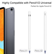 8 PCS / Set Universal Wearable Stylus Nib Cover For Apple Pencil 1 / 2(White)
