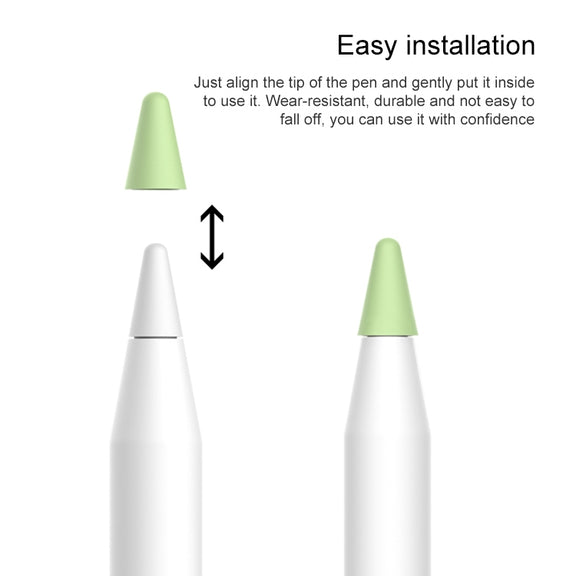 8 PCS / Set Universal Wearable Stylus Nib Cover For Apple Pencil 1 / 2(Green)
