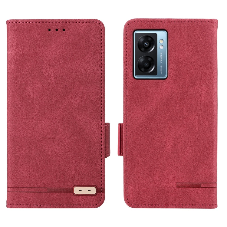 For OPPO A57 5G 2022 / Realme V23 5G Magnetic Clasp Leather Phone Case(Red)