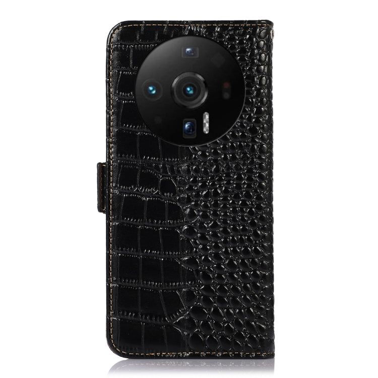 For Xiaomi 12S Ultra Crocodile Top Layer Cowhide Leather Phone Case(Black) - Xiaomi Cases by PMC TechLife | Online Shopping South Africa | PMC TechLife