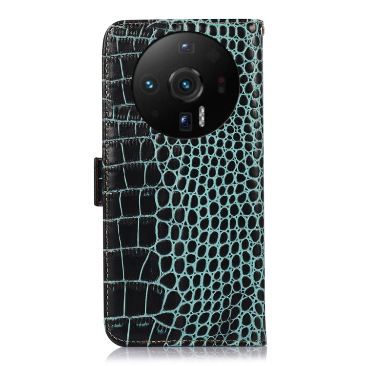For Xiaomi 12S Ultra Crocodile Top Layer Cowhide Leather Phone Case(Green) - Xiaomi Cases by PMC TechLife | Online Shopping South Africa | PMC TechLife
