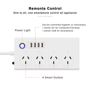 WiFi 10A SM-SO301-A 4 Holes + 4 USB 2000W Multi-purpose Smart Power Strip, AU Plug