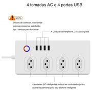 WiFi 10A SM-SO301-B 4 Holes + 4 USB Multi-purpose Smart Power Strip, Brazil Plug