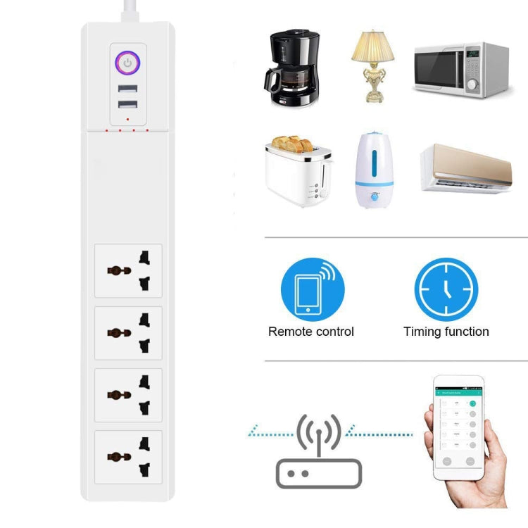 ZigBee 10A SM-SO306-M 4 Holes + 2 USB Multi-purpose Smart Power Strip(EU Plug)