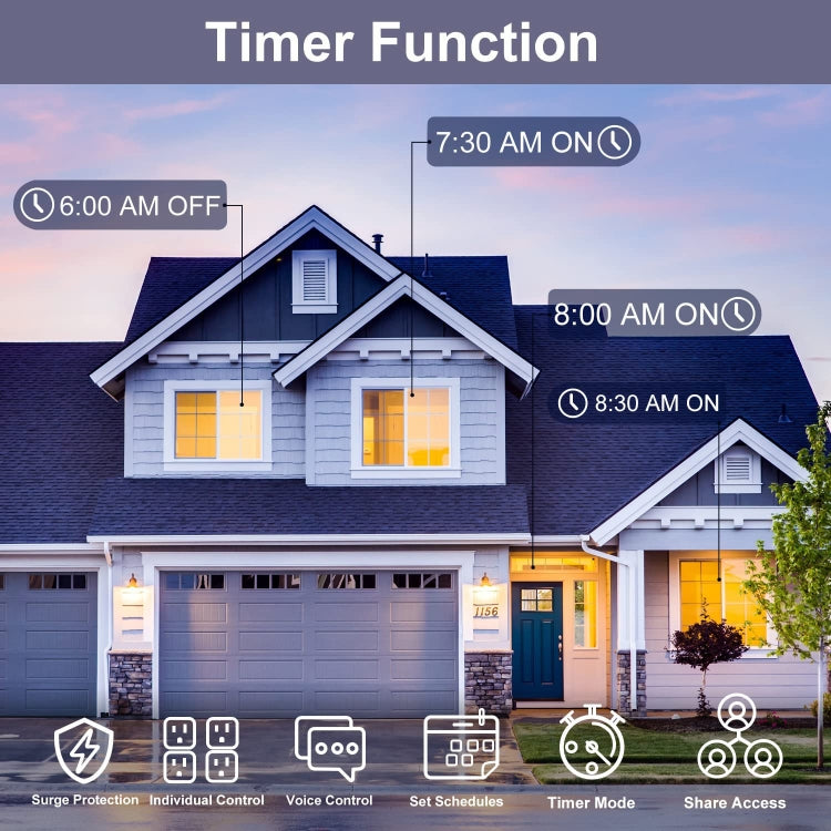 ZigBee 10A SM-SO306-M 4 Holes + 2 USB Multi-purpose Smart Power Strip(UK Plug) - Smart Socket by PMC TechLife | Online Shopping South Africa | PMC TechLife