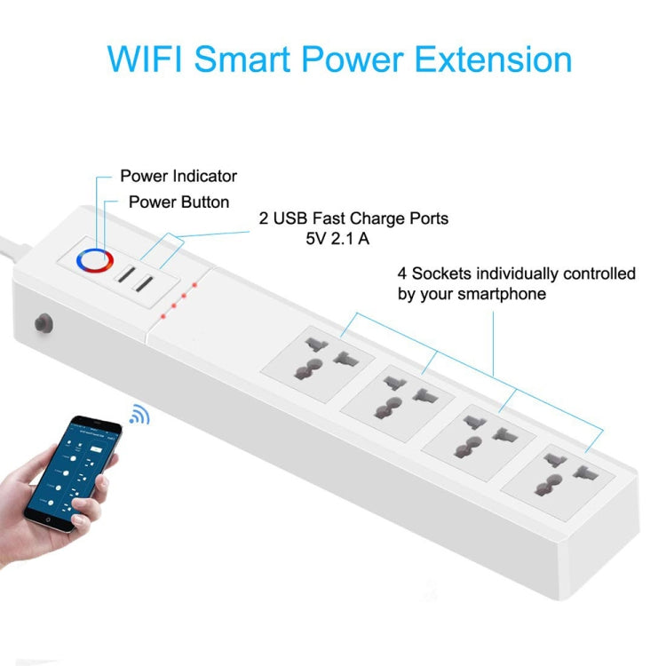 ZigBee 16A SM-SO306-M 4 Holes + 2 USB Multi-purpose Smart Power Strip(AU Plug) - Smart Socket by PMC TechLife | Online Shopping South Africa | PMC TechLife