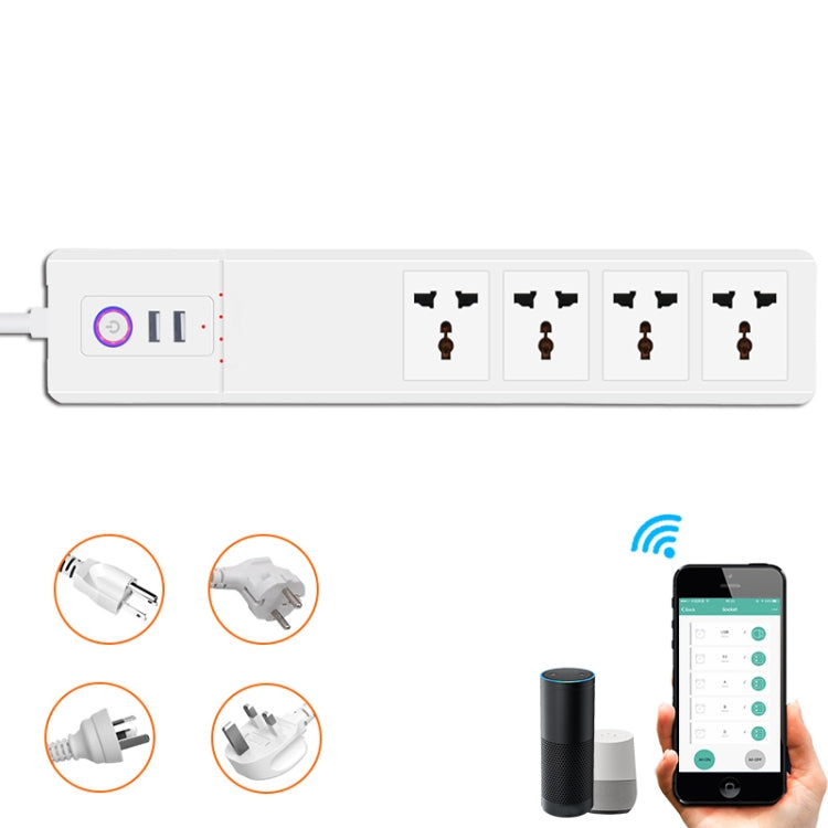 WiFi 10A SM-SO306-M 4 Holes + 2 USB Multi-purpose Smart Power Strip(EU Plug) - free shipping - PMC TechLife - Order now!