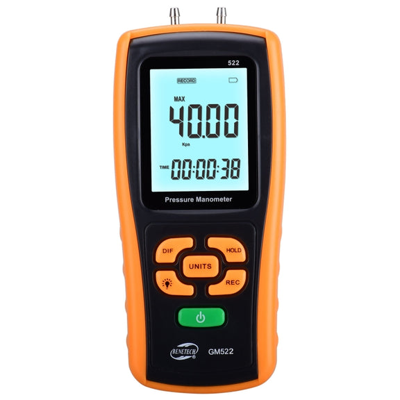 BENETECH GM522 Portable Pressure Gauge, Battery Not Included
