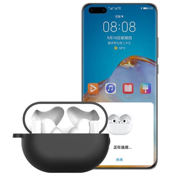 Earphone Silicone Protective Case for Huawei FreeBuds Pro, Type:with Buckle(Midnight Blue)