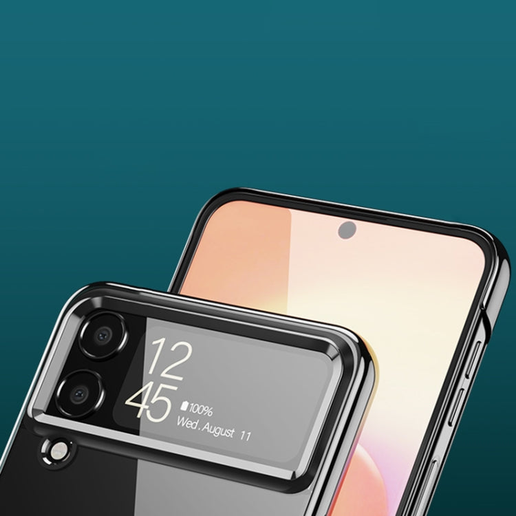 For Samsung Galaxy Z Flip4 PC Folding Electroplating Transparent Phone Case(Black) - free shipping - PMC TechLife - Order now!