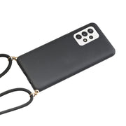 For Samsung Galaxy A33 5G Wheat Straw Material + TPU Protective Case with Lanyard(Black)