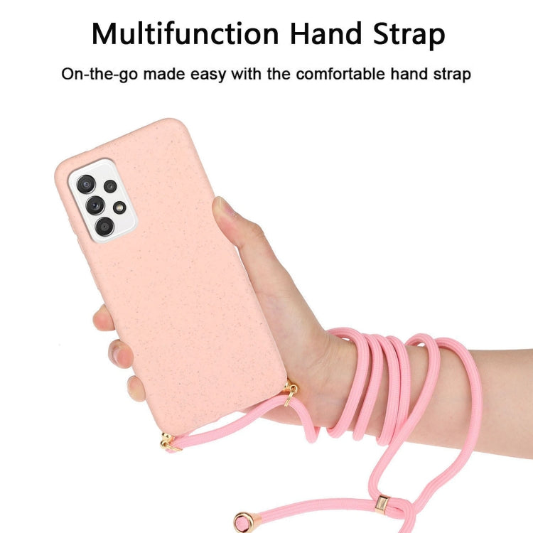 For Samsung Galaxy A33 5G Wheat Straw Material + TPU Protective Case with Lanyard(Pink) - free shipping - PMC TechLife - Order now!