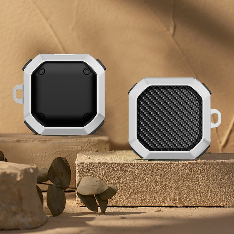 For Samsung Galaxy Buds Live / Buds 2 / Buds Pro / Buds 2 Pro Thunder Carbon Fiber TPU+PC Earphones Protective Case with Hook Up(Black and White) - Samsung Earphone Case by PMC TechLife | Online Shopping South Africa | PMC TechLife