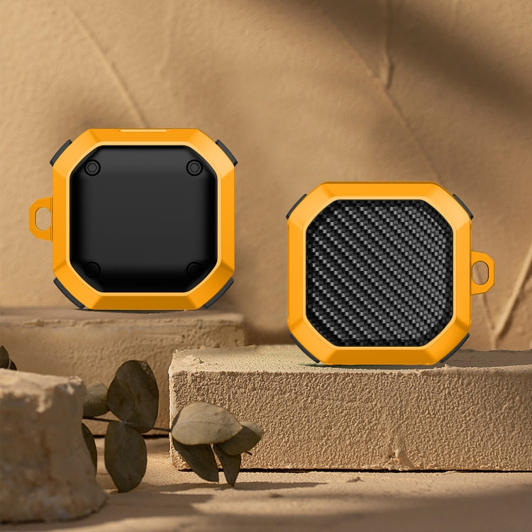 For Samsung Galaxy Buds Live / Buds 2 / Buds Pro / Buds 2 Pro Thunder Carbon Fiber TPU+PC Earphones Protective Case with Hook Up(Black and Yellow) - Samsung Earphone Case by PMC TechLife | Online Shopping South Africa | PMC TechLife