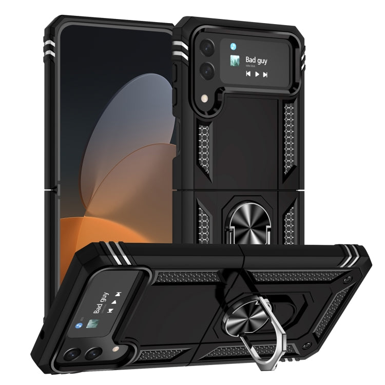 For Samsung Galaxy Z Flip4 Shockproof TPU + PC Protective Case with 360 Degree Rotating Holder(Black) - free shipping - PMC TechLife - Order now!