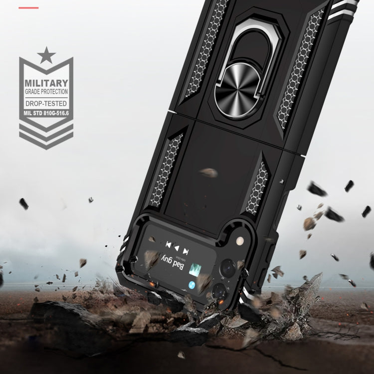 For Samsung Galaxy Z Flip4 Shockproof TPU + PC Protective Case with 360 Degree Rotating Holder(Black) - free shipping - PMC TechLife - Order now!