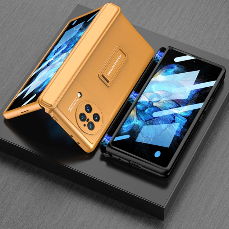For vivo X Fold GKK Magnetic Hinge Flip Phone Case with Holder(Grey) - vivo Cases by GKK | Online Shopping South Africa | PMC TechLife | Buy Now Pay Later Mobicred