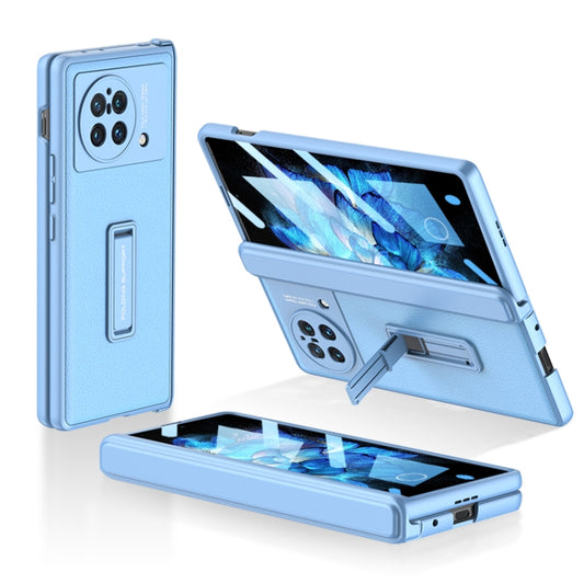 For vivo X Fold GKK Magnetic Hinge Flip Leather Phone Case with Holder(Blue) - vivo Cases by GKK | Online Shopping South Africa | PMC Jewellery | Buy Now Pay Later Mobicred