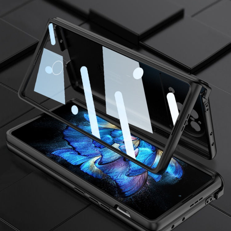 For vivo X Fold GKK Magnetic Hinge Flip Leather Phone Case with Holder(Grey) - vivo Cases by GKK | Online Shopping South Africa | PMC Jewellery | Buy Now Pay Later Mobicred