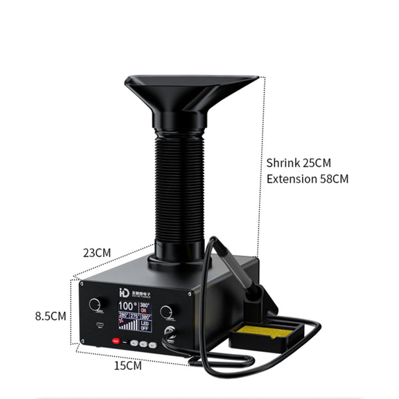 TBK D-201 2 in 1 Intelligent Constant Temperature Soldering Iron With Solder Smoking Absorber Tool, UK Plug