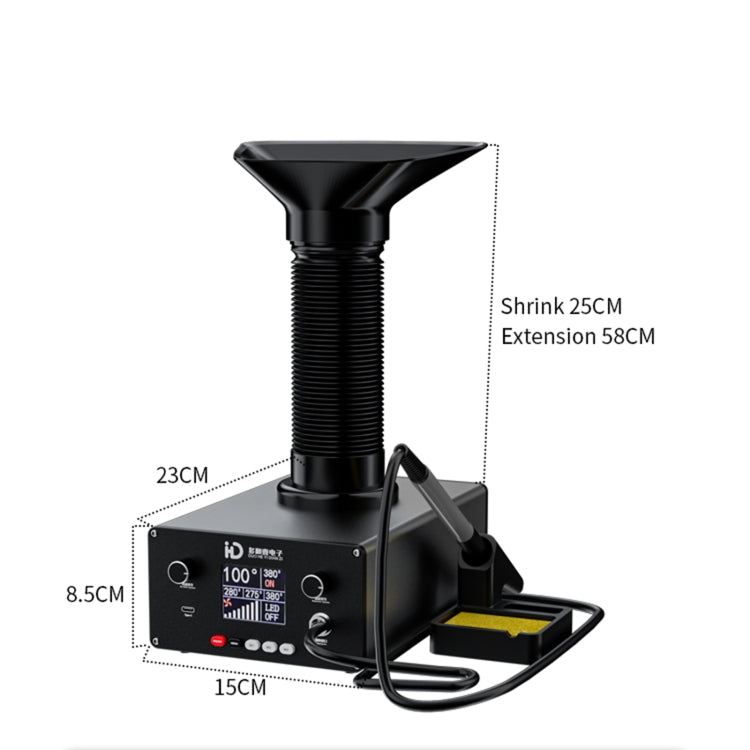 TBK D-201 2 in 1 Intelligent Constant Temperature Soldering Iron With Solder Smoking Absorber Tool, UK Plug