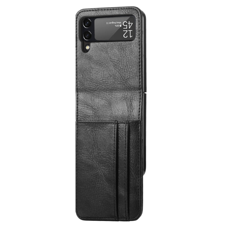 For Samsung Galaxy Z Flip4 5G Vertical Flip Card Slot Leather Phone Case(Black) - Galaxy Z Flip4 5G Cases by PMC TechLife | Online Shopping South Africa | PMC TechLife | Buy Now Pay Later Mobicred