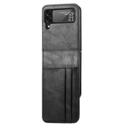For Samsung Galaxy Z Flip4 5G Vertical Flip Card Slot Leather Phone Case(Black)