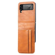 For Samsung Galaxy Z Flip4 5G Vertical Flip Card Slot Leather Phone Case(Brown) - Galaxy Z Flip4 5G Cases by PMC TechLife | Online Shopping South Africa | PMC TechLife | Buy Now Pay Later Mobicred