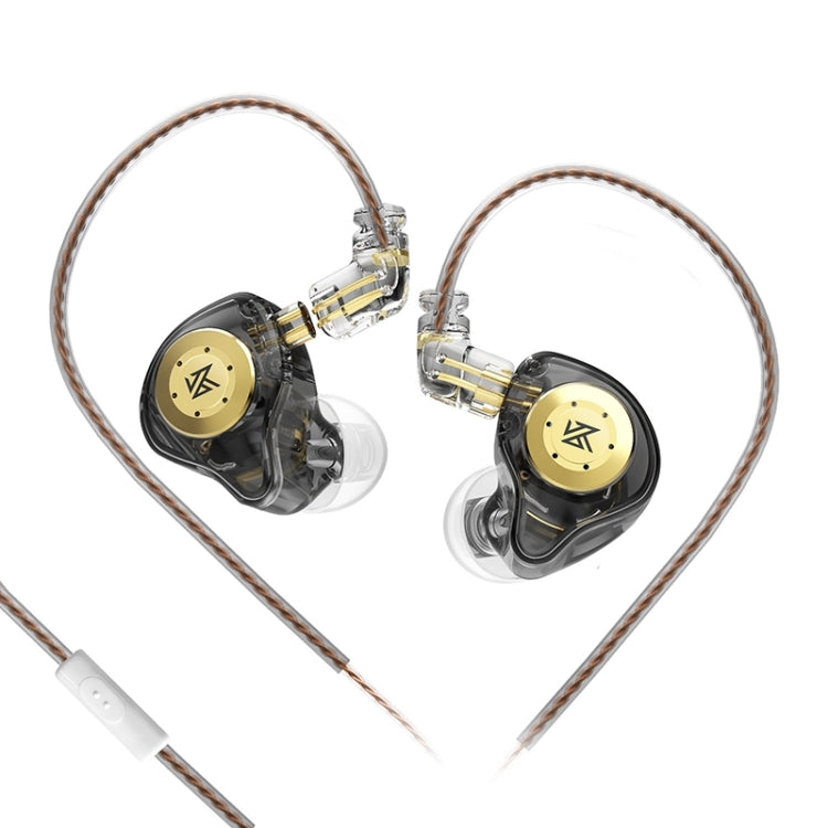 KZ-EDX PRO 1.25m Dynamic HiFi In-Ear Sports Music Headphones, Style:With Microphone(Transparent Black) - In Ear Wired Earphone by KZ | Online Shopping South Africa | PMC TechLife | Buy Now Pay Later Mobicred