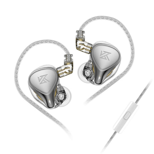 KZ-ZEX PRO 1.2m Electrostatic Coil Iron Hybrid In-Ear Headphones, Style:With Microphone(Pearl Chrome) - free shipping - PMC Jewellery - Order now!