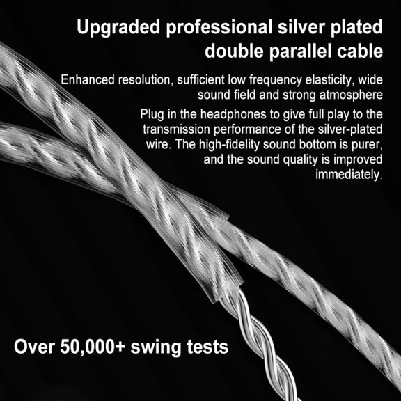 KZ-ZEX PRO 1.2m Electrostatic Coil Iron Hybrid In-Ear Headphones, Style:With Microphone(Pearl Chrome)