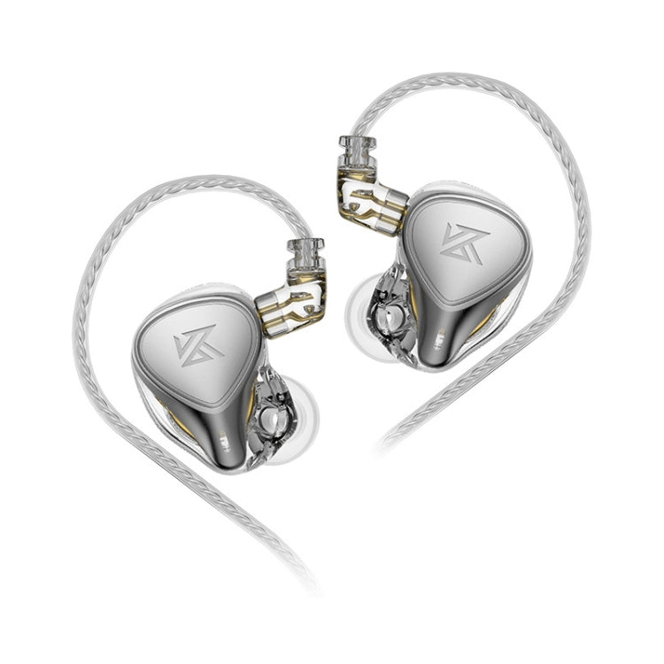 KZ-ZEX PRO 1.2m Electrostatic Coil Iron Hybrid In-Ear Headphones, Style:Without Microphone(Pearl Chrome) - In Ear Wired Earphone by KZ | Online Shopping South Africa | PMC TechLife | Buy Now Pay Later Mobicred