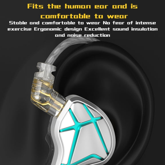 KZ-ESX 12MM Dynamic Subwoofer Sports In-Ear HIFI Headphones,Length: 1.2m(Without Microphone)