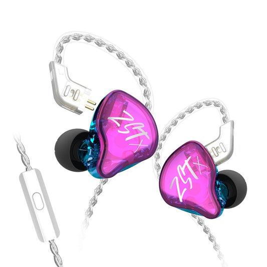 KZ-ZST X 1.25m Ring Iron Hybrid Driver In-Ear Noise Cancelling Earphone, Style:With Microphone(Colorful) - free shipping - PMC Jewellery - Order now!