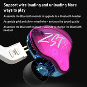 KZ-ZST X 1.25m Ring Iron Hybrid Driver In-Ear Noise Cancelling Earphone, Style:With Microphone(Colorful)